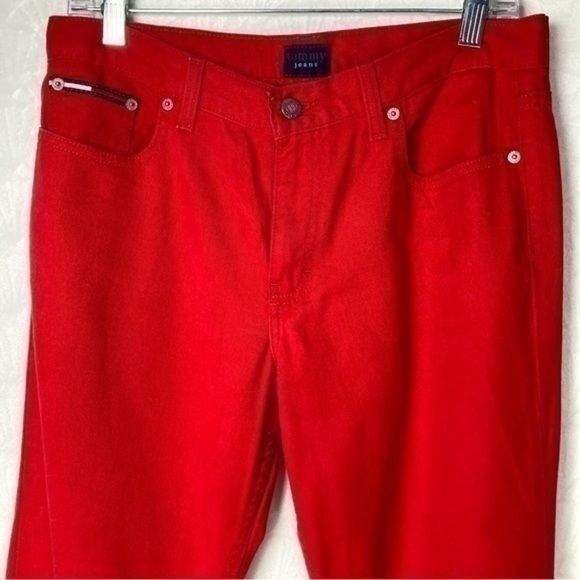 Tommy Hilfiger Vintage Red High Rise Straight Leg 90’s Denim Jean Pants Size 11 - Picture 4 of 7